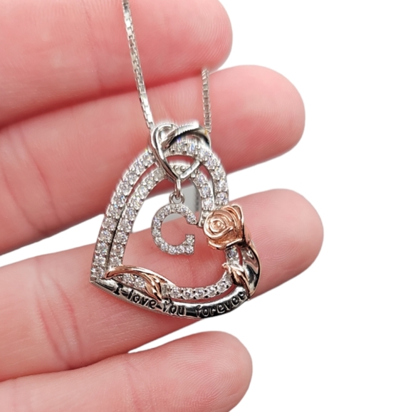 Jewelry - Sterling silver (G) Grandma I ❤️ u forever  necklace